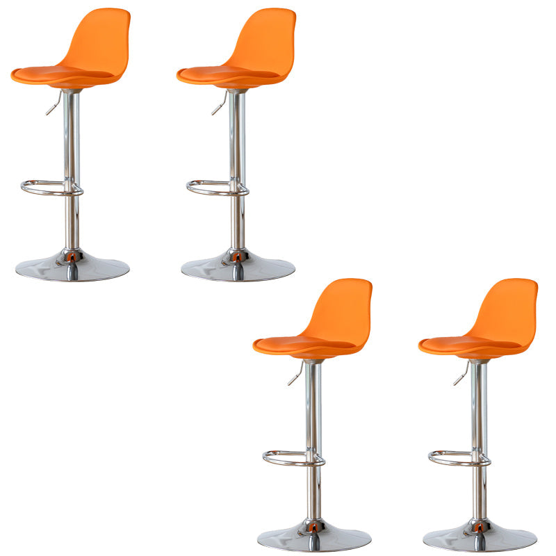 Taburetes de comedor sin brazos Taburetes de bar de altura ajustable con base de metal