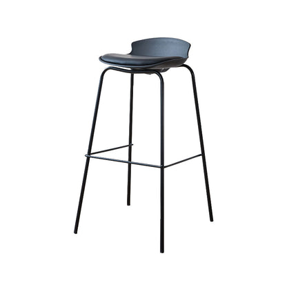 Contemporary Dining Stools Armless Metal Bar Stools with Footrest