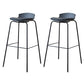 Contemporary Dining Stools Armless Metal Bar Stools with Footrest