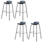 Contemporary Dining Stools Armless Metal Bar Stools with Footrest