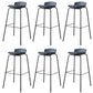 Contemporary Dining Stools Armless Metal Bar Stools with Footrest