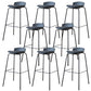 Contemporary Dining Stools Armless Metal Bar Stools with Footrest