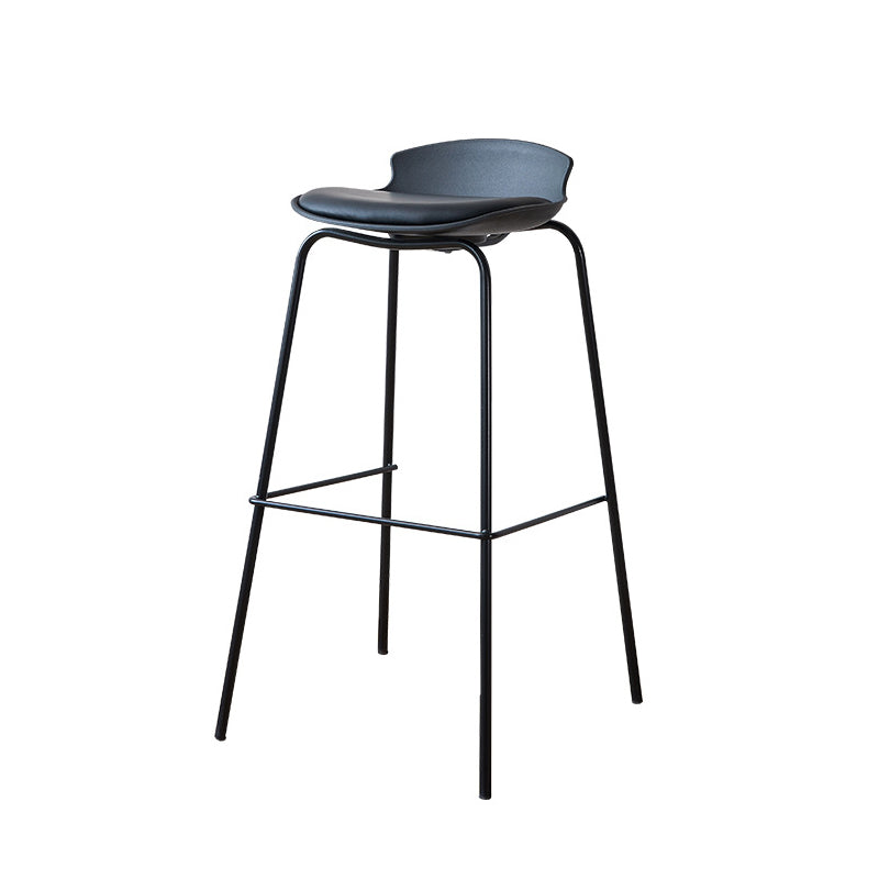 Contemporary Dining Stools Armless Metal Bar Stools with Footrest