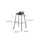 Contemporary Dining Stools Armless Metal Bar Stools with Footrest