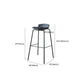 Contemporary Dining Stools Armless Metal Bar Stools with Footrest