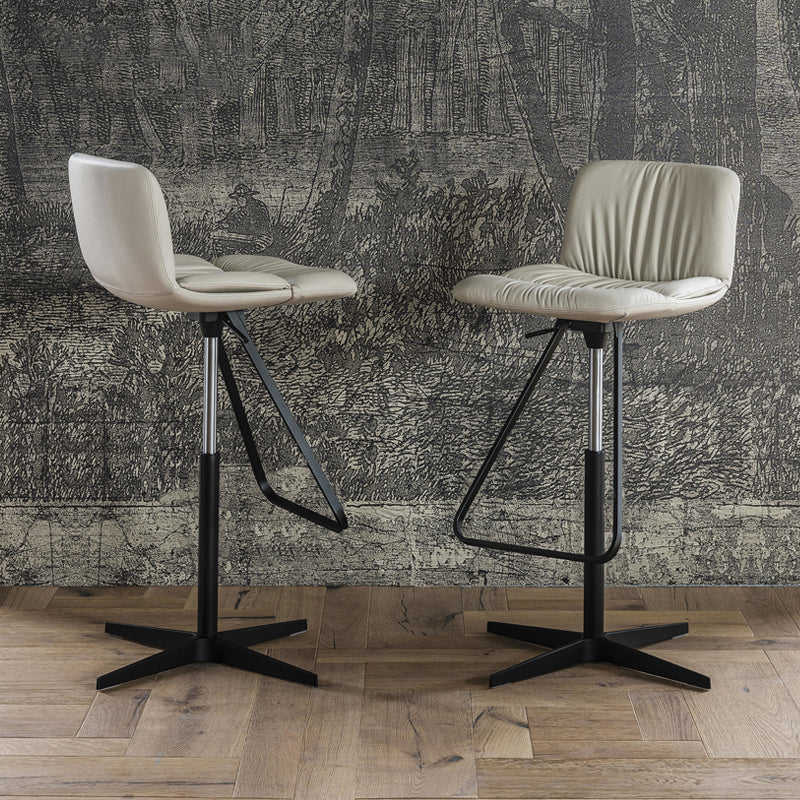 Industrial Style Adjustable Bar Stool Leather Counter Bar Stool with Metal Legs for Home Clearhalo 'Bar Furniture' 'Bar Stools' 'bar_stools' 'furn' 'furn_bar_stools' 'Furniture' 'Kitchen & Dining Furniture' 6955110