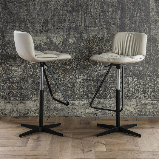 Industrial Style Adjustable Bar Stool Leather Counter Bar Stool with Metal Legs for Home Clearhalo 'Bar Furniture' 'Bar Stools' 'bar_stools' 'furn' 'furn_bar_stools' 'Furniture' 'Kitchen & Dining Furniture' 6955110