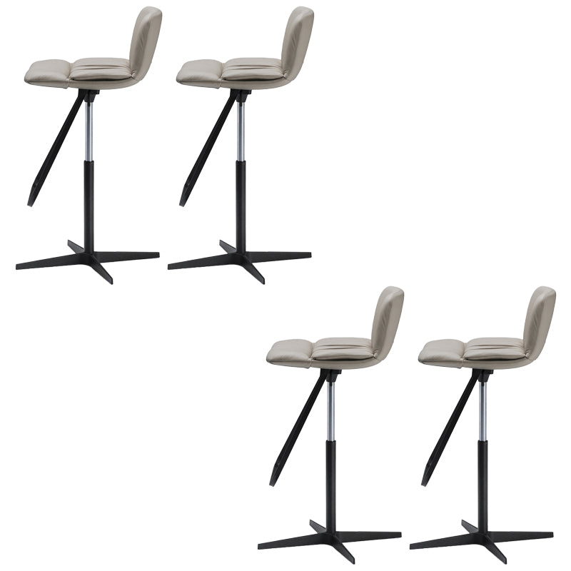 Industrial Style Adjustable Bar Stool Leather Counter Bar Stool with Metal Legs for Home Khaki 4 Piece Set Clearhalo 'Bar Furniture' 'Bar Stools' 'bar_stools' 'furn' 'furn_bar_stools' 'Furniture' 'Kitchen & Dining Furniture' 6955115