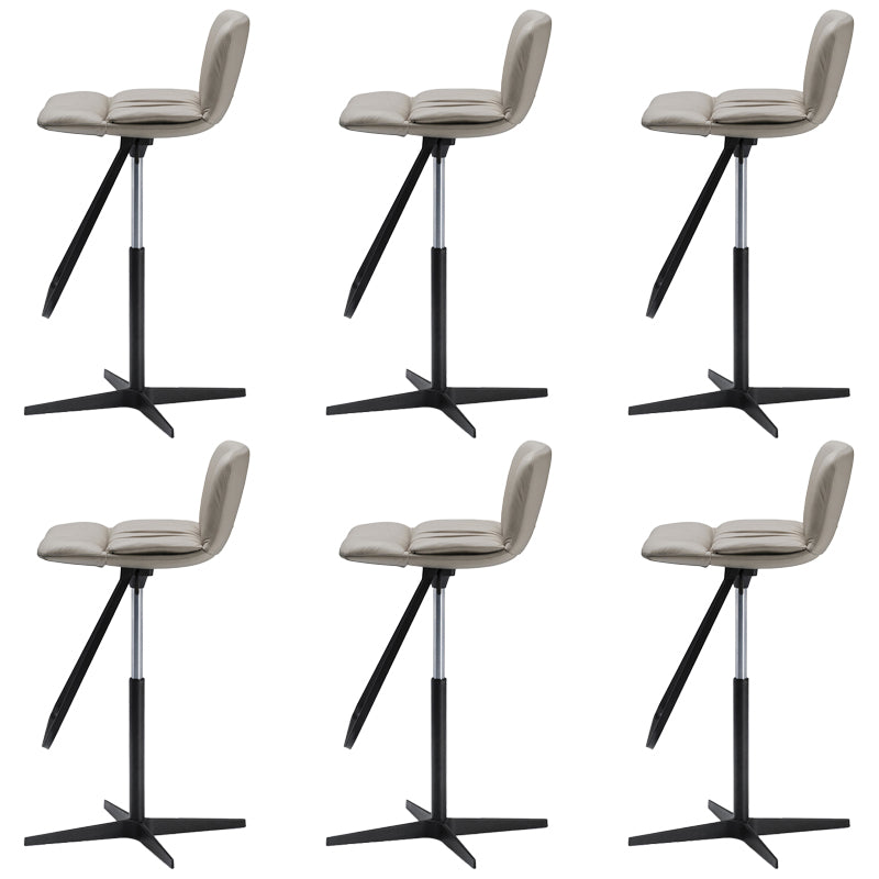 Industrial Style Adjustable Bar Stool Leather Counter Bar Stool with Metal Legs for Home Khaki 6 Piece Set Clearhalo 'Bar Furniture' 'Bar Stools' 'bar_stools' 'furn' 'furn_bar_stools' 'Furniture' 'Kitchen & Dining Furniture' 6955119