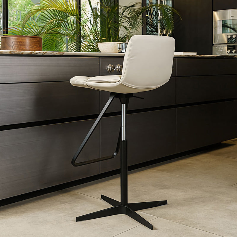 Sgabello da bar per bar in pelle regolabile in stile industriale per casa