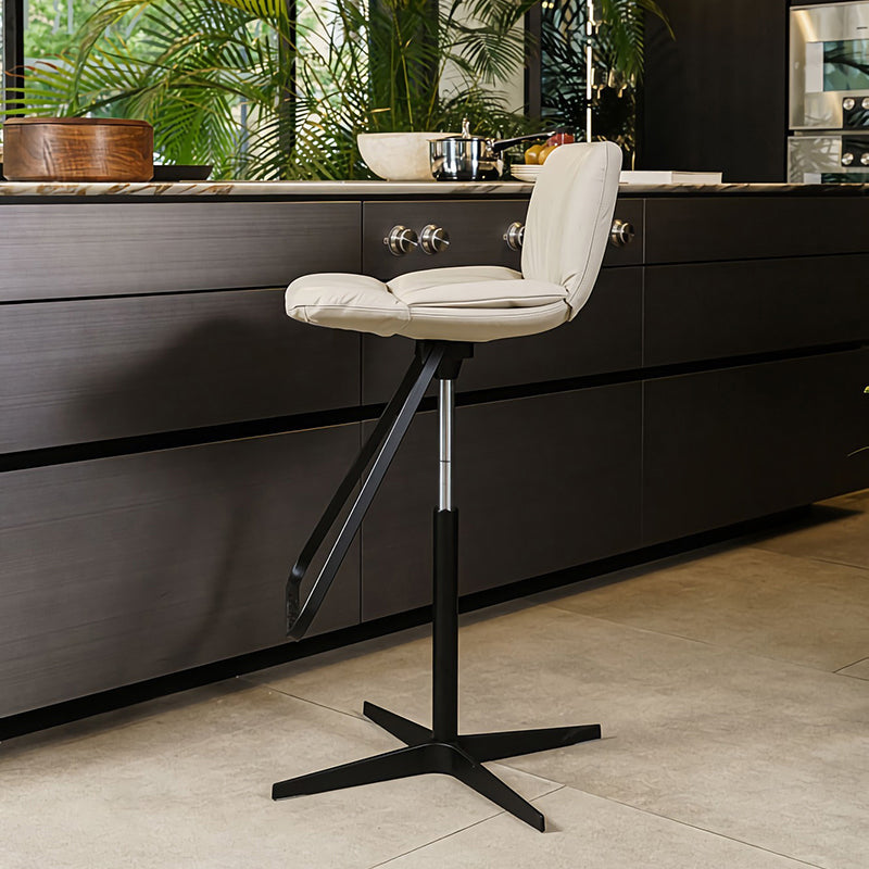 Sgabello da bar per bar in pelle regolabile in stile industriale per casa