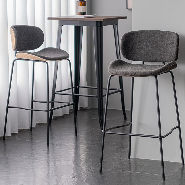 Industrial Style Armless Bar Stool Low Back Counter Bar Stool for Home