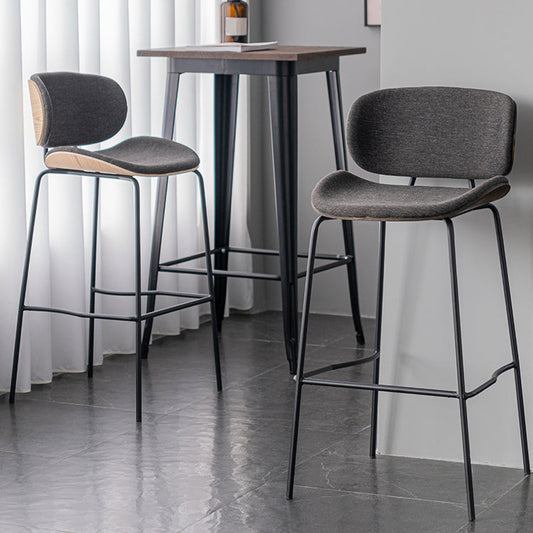 Industrial Style Armless Bar Stool Low Back Counter Bar Stool for Home