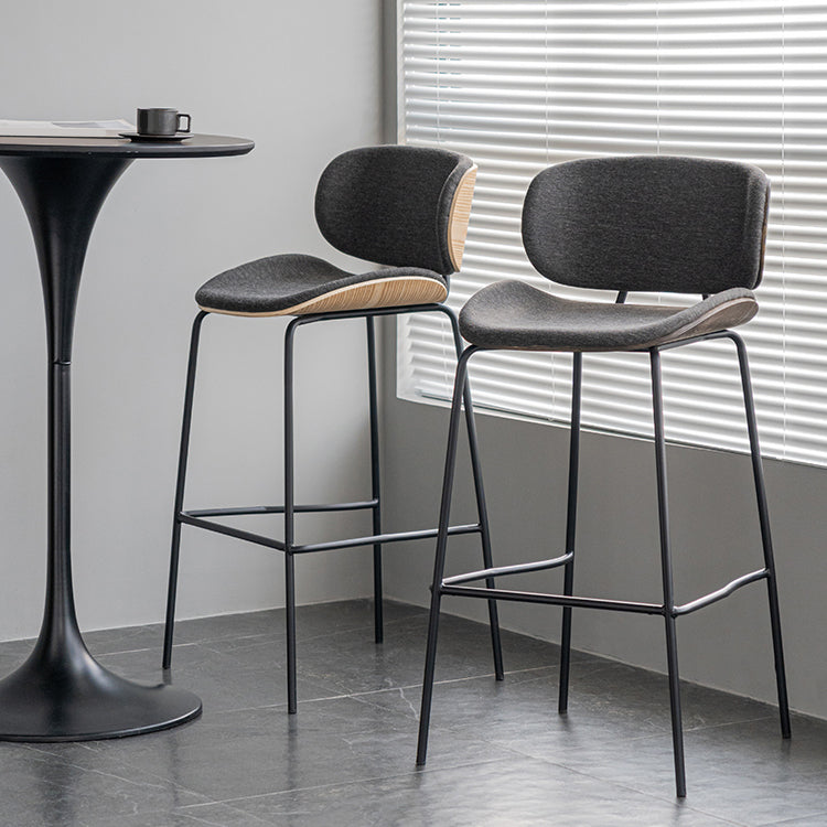 Industrial Style Armless Bar Stool Low Back Counter Bar Stool for Home