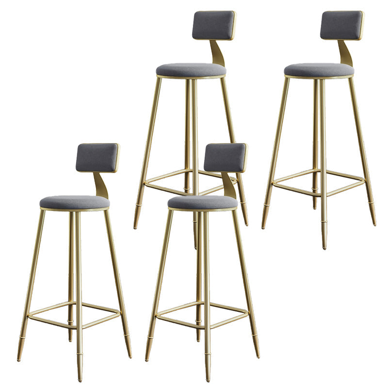 Taburetes de comedor tapizados en la espalda de espalda taburetes de bares sin brazo con base de metal