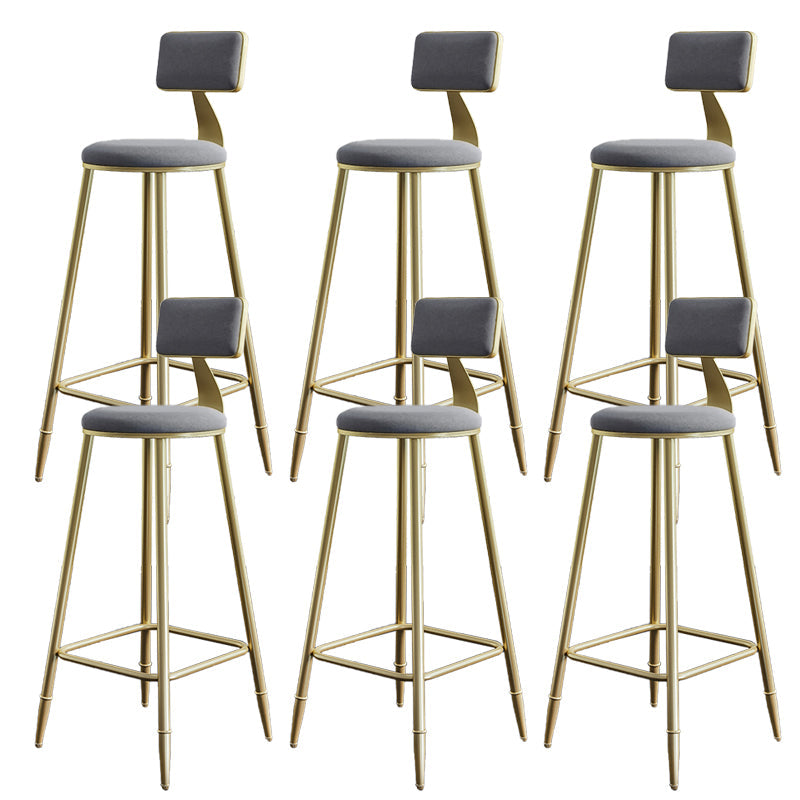Taburetes de comedor tapizados en la espalda de espalda taburetes de bares sin brazo con base de metal