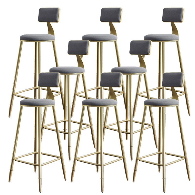 Taburetes de comedor tapizados en la espalda de espalda taburetes de bares sin brazo con base de metal