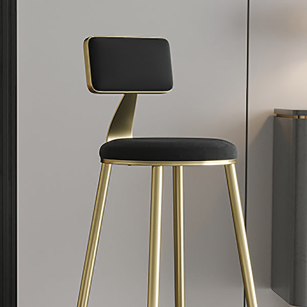 Taburetes de comedor tapizados en la espalda de espalda taburetes de bares sin brazo con base de metal