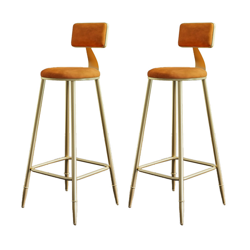 Taburetes de comedor tapizados en la espalda de espalda taburetes de bares sin brazo con base de metal