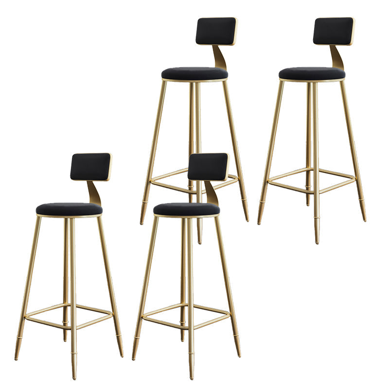 Taburetes de comedor tapizados en la espalda de espalda taburetes de bares sin brazo con base de metal