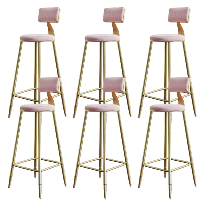Taburetes de comedor tapizados en la espalda de espalda taburetes de bares sin brazo con base de metal