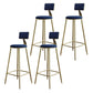 Taburetes de comedor tapizados en la espalda de espalda taburetes de bares sin brazo con base de metal
