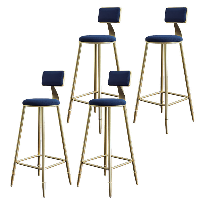 Taburetes de comedor tapizados en la espalda de espalda taburetes de bares sin brazo con base de metal