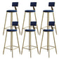 Taburetes de comedor tapizados en la espalda de espalda taburetes de bares sin brazo con base de metal