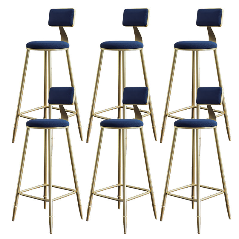 Taburetes de comedor tapizados en la espalda de espalda taburetes de bares sin brazo con base de metal
