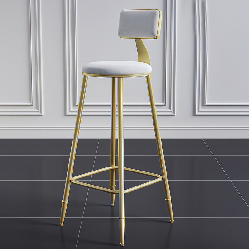 Taburetes de comedor tapizados en la espalda de espalda taburetes de bares sin brazo con base de metal