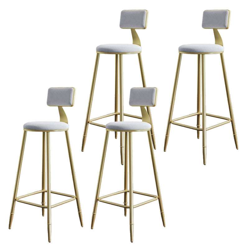 Taburetes de comedor tapizados en la espalda de espalda taburetes de bares sin brazo con base de metal