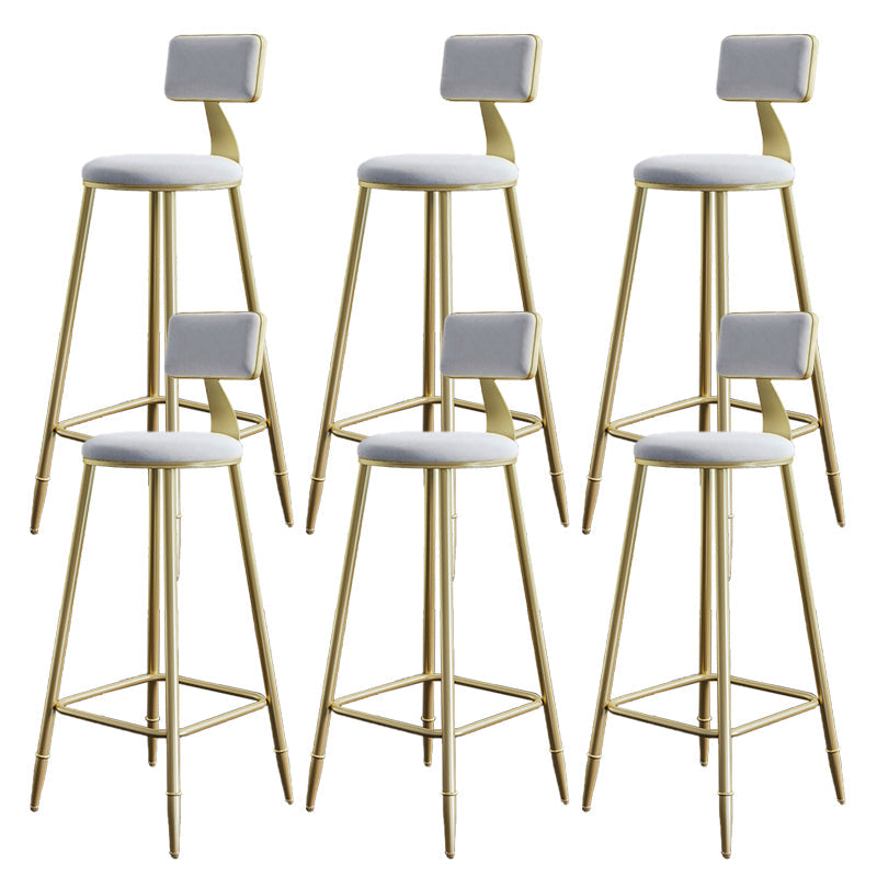 Taburetes de comedor tapizados en la espalda de espalda taburetes de bares sin brazo con base de metal