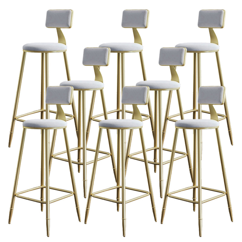 Taburetes de comedor tapizados en la espalda de espalda taburetes de bares sin brazo con base de metal
