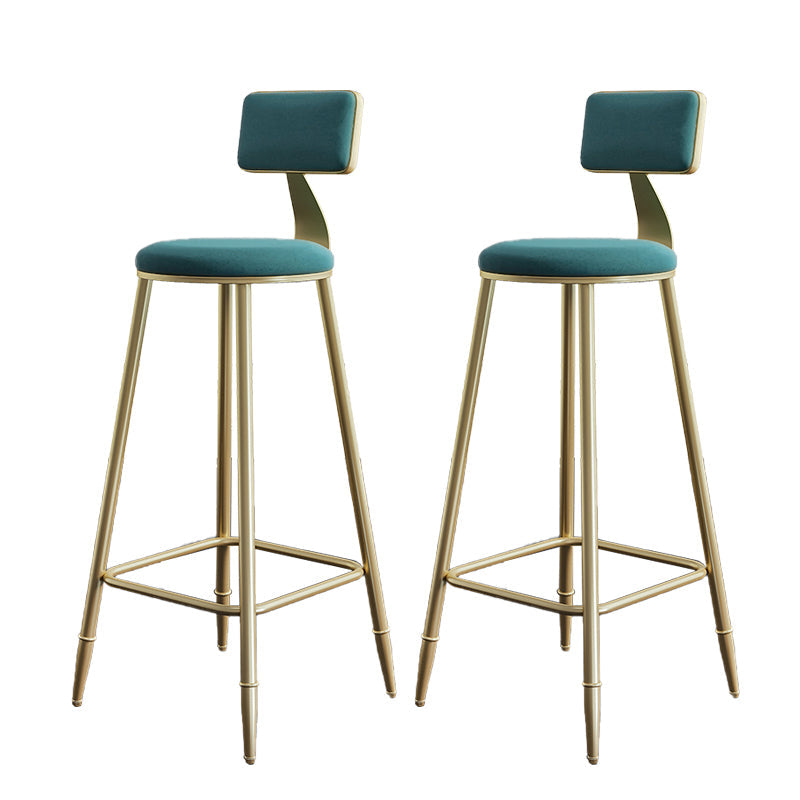 Taburetes de comedor tapizados en la espalda de espalda taburetes de bares sin brazo con base de metal