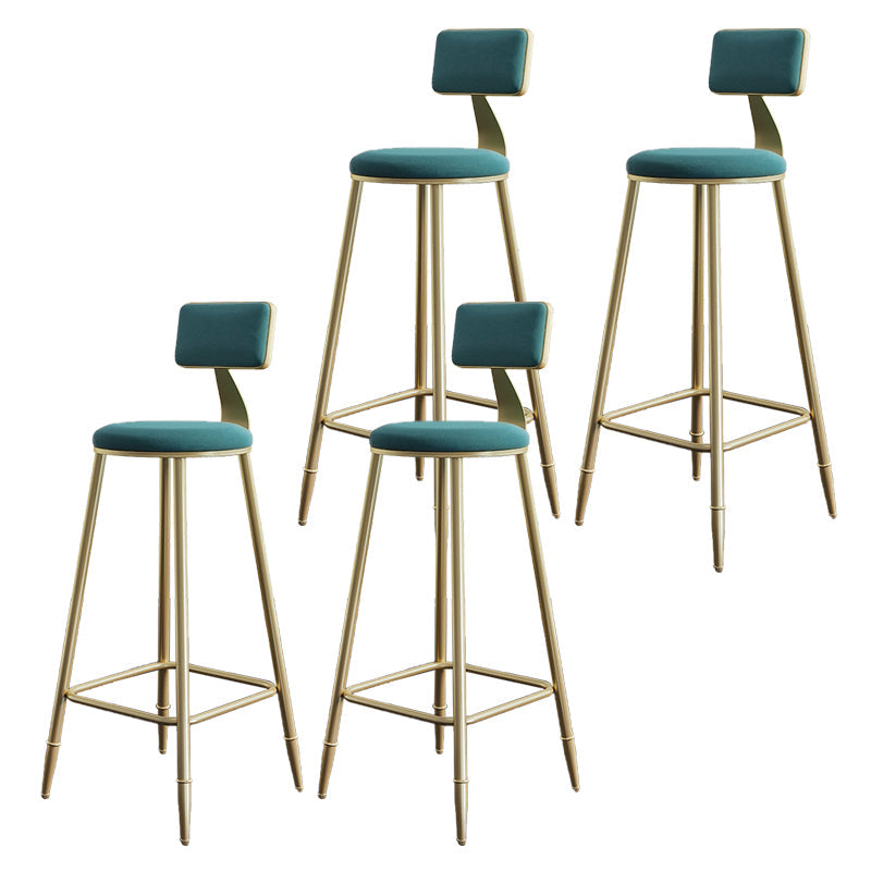 Taburetes de comedor tapizados en la espalda de espalda taburetes de bares sin brazo con base de metal