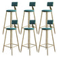 Taburetes de comedor tapizados en la espalda de espalda taburetes de bares sin brazo con base de metal