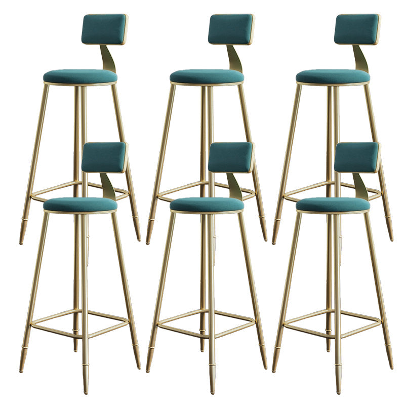 Taburetes de comedor tapizados en la espalda de espalda taburetes de bares sin brazo con base de metal