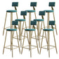 Taburetes de comedor tapizados en la espalda de espalda taburetes de bares sin brazo con base de metal