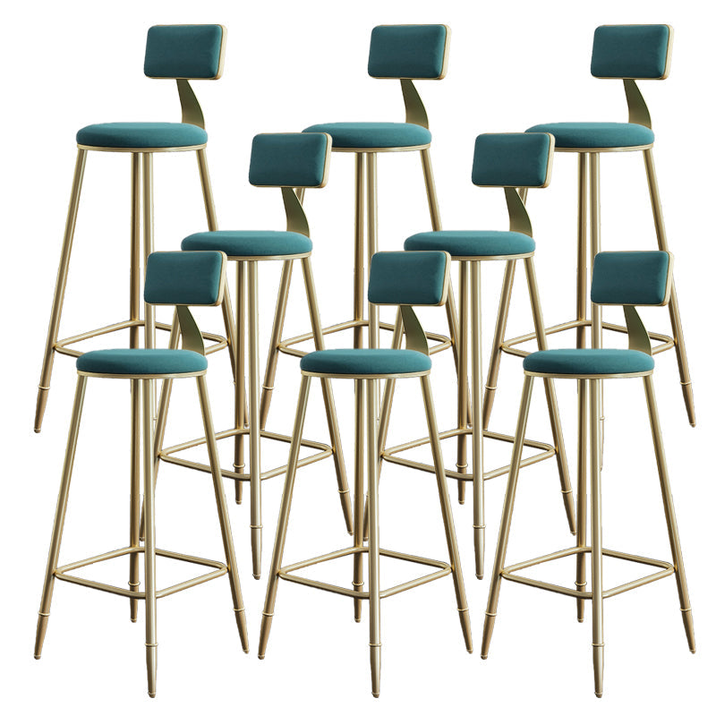 Taburetes de comedor tapizados en la espalda de espalda taburetes de bares sin brazo con base de metal