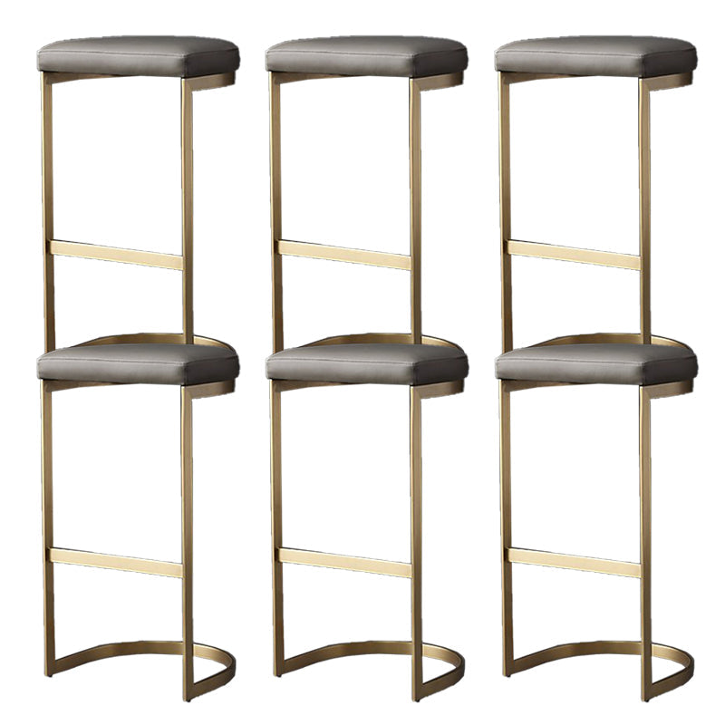 Tabourets de salle à manger glamour rembourrés des tabourets de bar sans base avec une base en métal