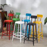 Industrial Dining Stools Armless Square Bar Stools with Footrest