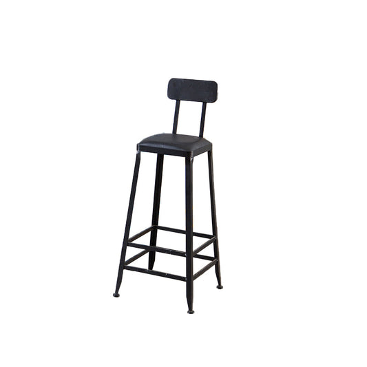 Industrial Dining Stools Armless Square Bar Stools with Footrest