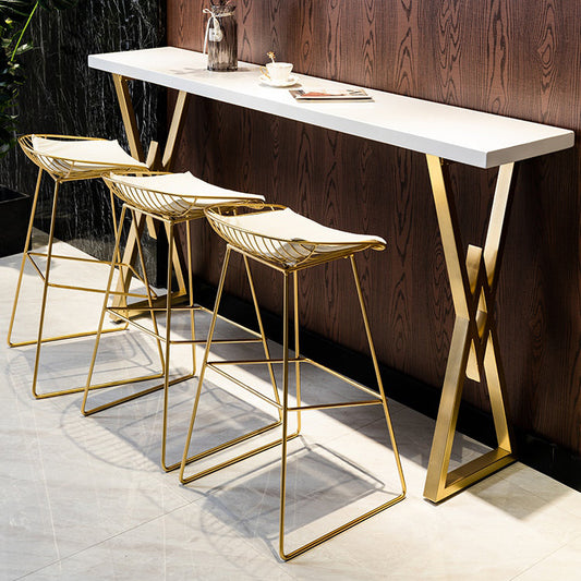 Glam Low Back Dining Stools Armless Bar Stools with Footrest Clearhalo 'Bar Furniture' 'Bar Stools' 'bar_stools' 'furn' 'furn_bar_stools' 'Furniture' 'Kitchen & Dining Furniture' 6955434