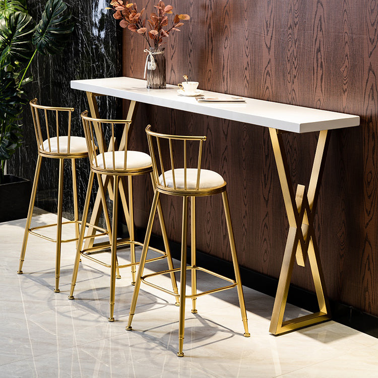 Glam Low Back Dining Stools Armless Bar Stools with Footrest Clearhalo 'Bar Furniture' 'Bar Stools' 'bar_stools' 'furn' 'furn_bar_stools' 'Furniture' 'Kitchen & Dining Furniture' 6955439