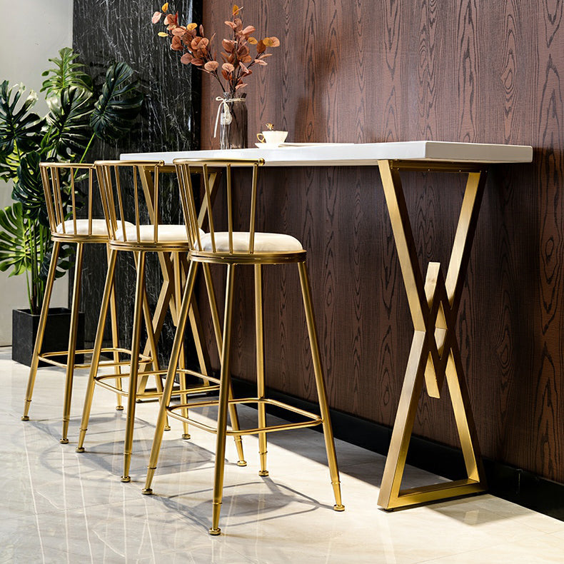Glam Low Back Dining Stools Armless Bar Stools with Footrest Clearhalo 'Bar Furniture' 'Bar Stools' 'bar_stools' 'furn' 'furn_bar_stools' 'Furniture' 'Kitchen & Dining Furniture' 6955448