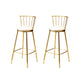 Glam Low Back Dining Stools Armless Bar Stools with Footrest Gold 2 Piece Set Clearhalo 'Bar Furniture' 'Bar Stools' 'bar_stools' 'furn' 'furn_bar_stools' 'Furniture' 'Kitchen & Dining Furniture' 6955452