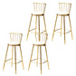 Glam Low Back Dining Stools Armless Bar Stools with Footrest Gold 4 Piece Set Clearhalo 'Bar Furniture' 'Bar Stools' 'bar_stools' 'furn' 'furn_bar_stools' 'Furniture' 'Kitchen & Dining Furniture' 6955453