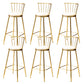 Glam Low Back Dining Stools Armless Bar Stools with Footrest Gold 6 Piece Set Clearhalo 'Bar Furniture' 'Bar Stools' 'bar_stools' 'furn' 'furn_bar_stools' 'Furniture' 'Kitchen & Dining Furniture' 6955454