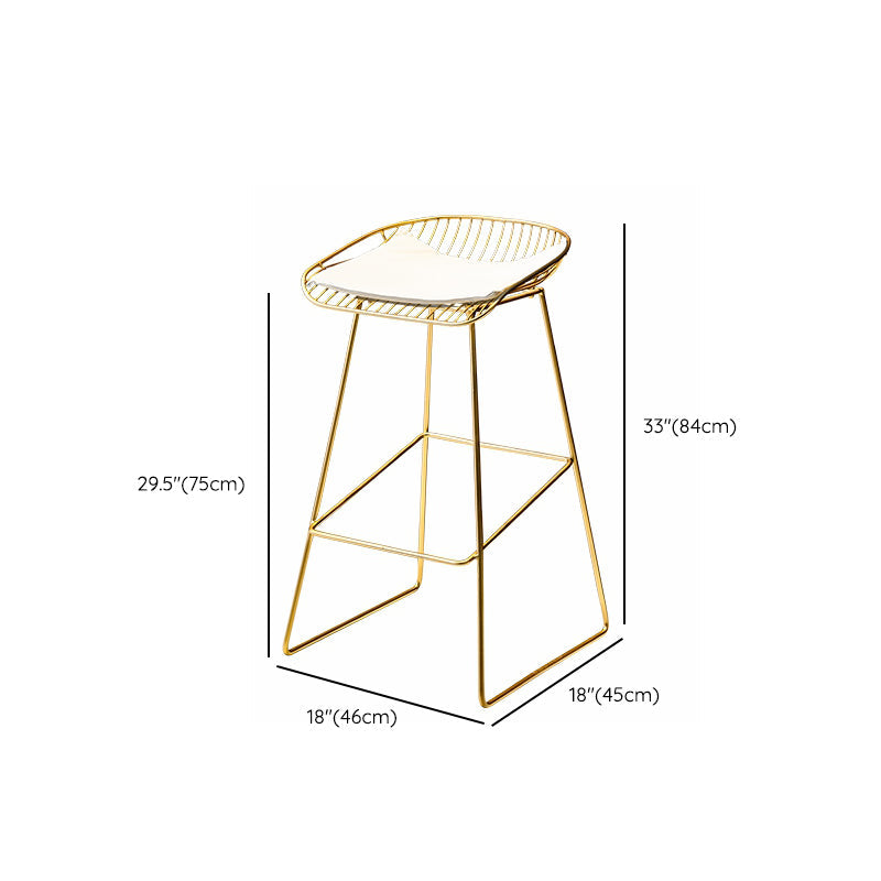 Glam Low Back Dining Stools Armless Bar Stools with Footrest Clearhalo 'Bar Furniture' 'Bar Stools' 'bar_stools' 'furn' 'furn_bar_stools' 'Furniture' 'Kitchen & Dining Furniture' 6955456