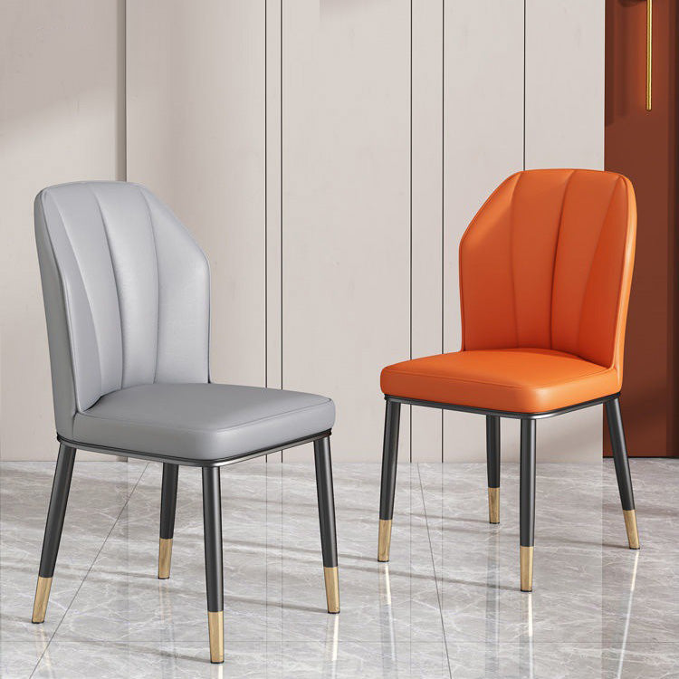 PU Leather Dining Chairs Nordic Style Wingback Armless Chair Clearhalo 'Dining Chairs' 'Dining Tables & Seating' 'dining_chair' 'furn' 'furn_dining_chair' 'Furniture' 'Kitchen & Dining Furniture' 6955458